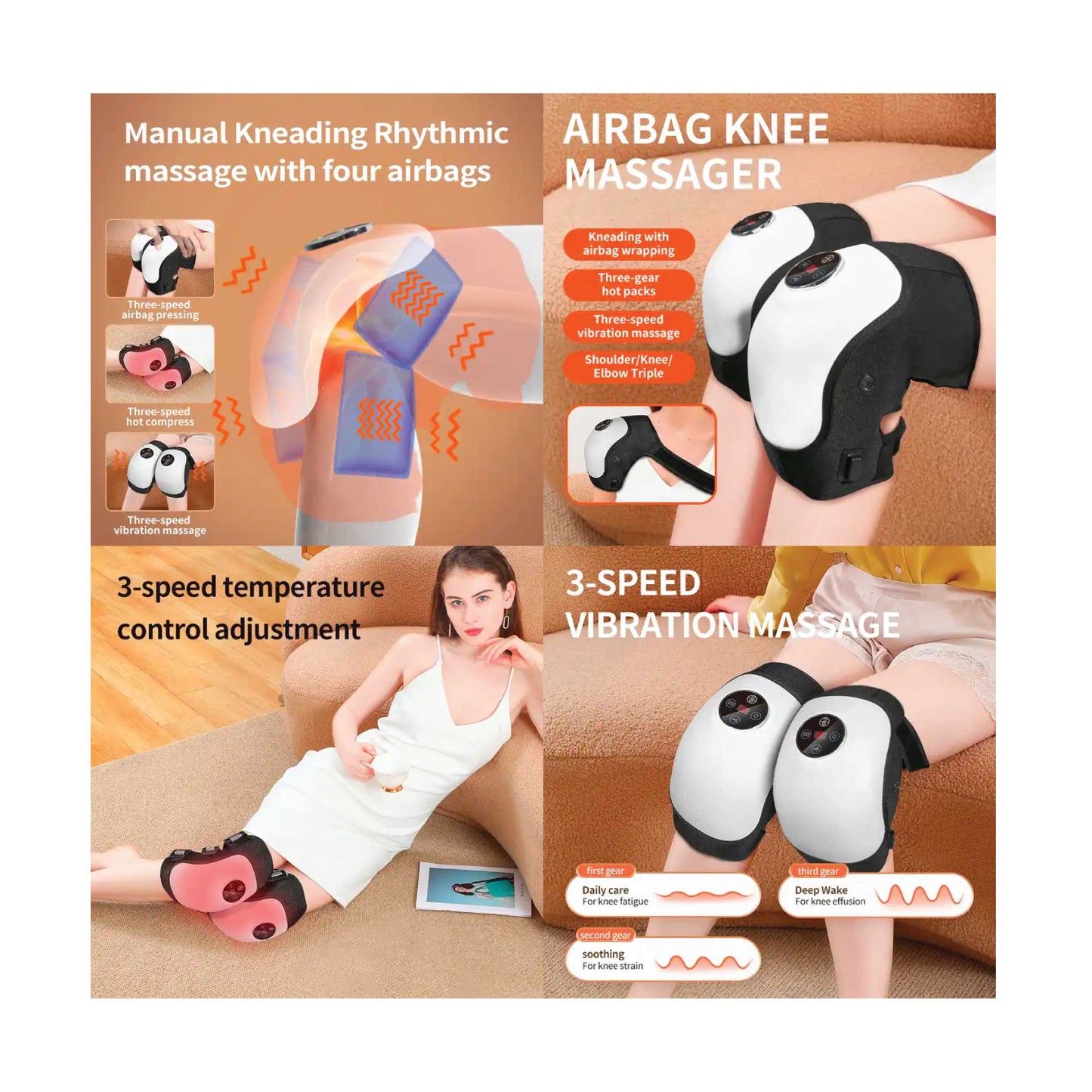 2x Electric Knee Massager